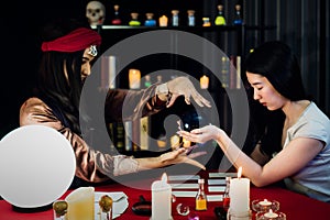 Woman fortune teller Ritual luck Prophecy photo