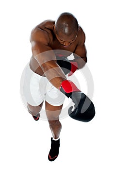 Attractive black male boxer