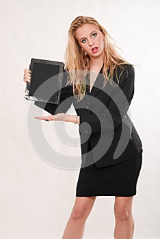 Attractive blond caucasian business woman