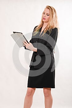 Attractive blond caucasian business woman