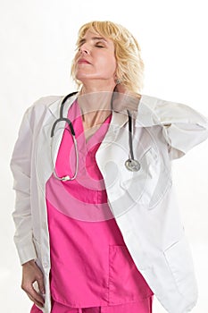 Attractive blond caucasian healthcare worker