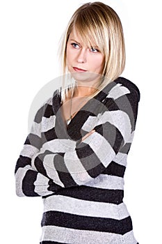 Attractive Blonde with Arms Crossed