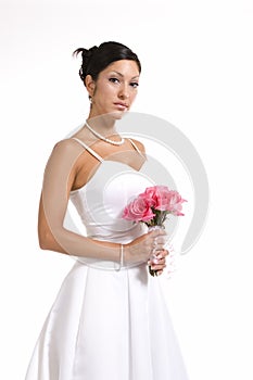 Attractive bride with bouquet