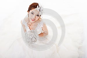 Attractive bride with flowers