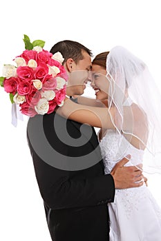 Attractive Bride and Groom at Wedding