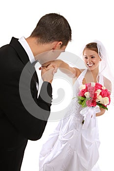 Attractive Bride and Groom at Wedding