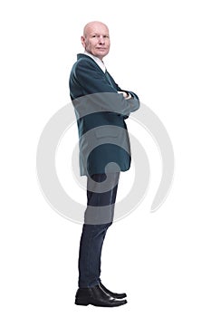 attractive business man looking at you. isolated on a white background.