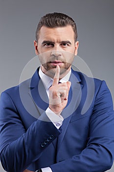 Attractive businessman does not want to listen