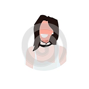 Attractive businesswoman face avatar smiling brunette business woman office worker female cartoon character portrait