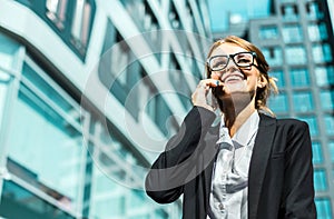 Attractive Businesswoman Talking by Phone