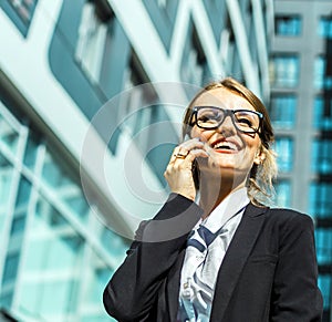 Attractive Businesswoman Talking by Phone