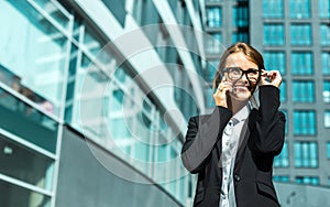 Attractive Businesswoman Talking by Phone