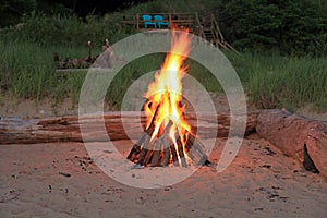 Attractive campfire
