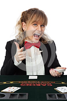 Attractive casino worker