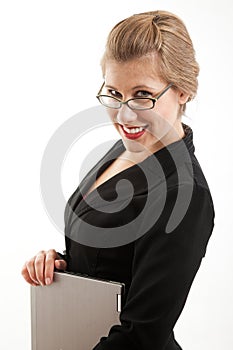 Attractive caucasian blond businesswoman