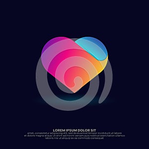 Attractive colorful heart logo vector format