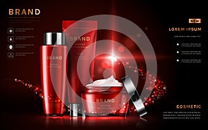 Attractive cosmetic set ads