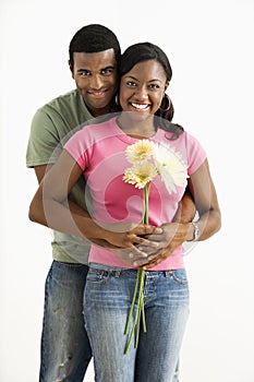 Attractive couple portrait.