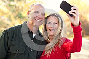 Attractive Couple Pose for a Self Portrait