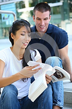 Attractive Couple at School Library