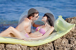 Attractive couple at the sea