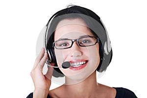 Attractive customer support representative