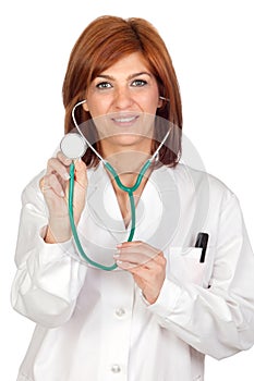 Attractive doctor by listening