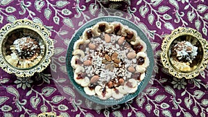Attractive Dry Fruits Gift Tray. Decorative dried fruits that you love to see and taste.