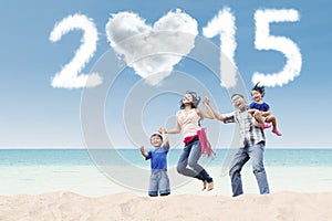 Attractive family under cloud of 2015