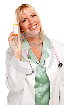 Attractive Female Doctor with Blank Prescription