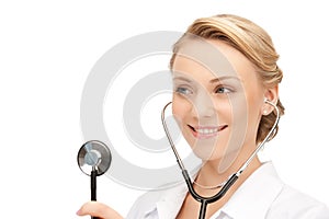 Attractive female doctor with stethoscope