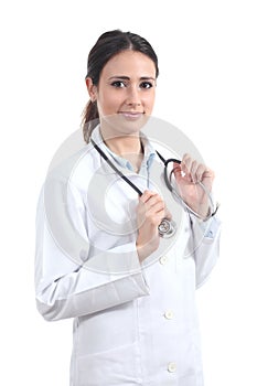 Attractive female doctor with a stethoscope