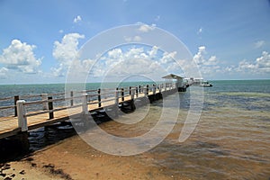 Attractive fishing pier and dock photo