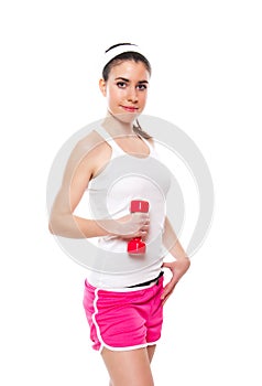 Attractive fitness girl workingout