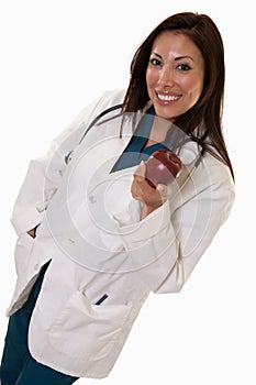 Attractive friendly thirties hispanic woman doctor