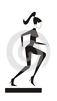 Attractive girl of black running photo