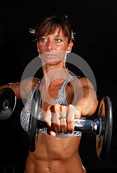 Attractive girl working out