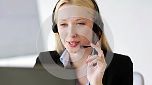 Attractive helpline operator in office