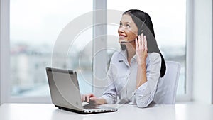 Attractive helpline operator in office