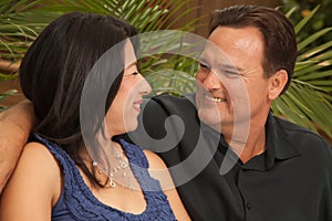 Attractive Hispanic and Caucasian Couple