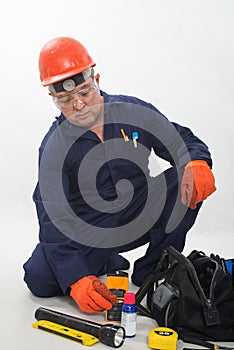 Attractive hispanic construction worker