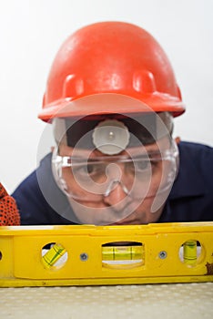 Attractive hispanic construction worker