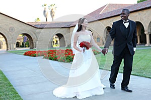 Attractive Interracial Wedding Couple