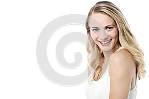 Attractive looking woman smiling