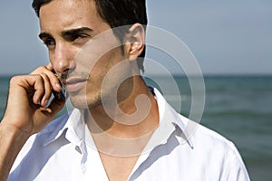 Attractive man with cellphone