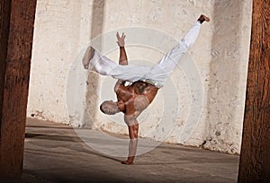 Attractive Man Kicking