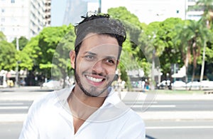 Attractive man with stubble in the city