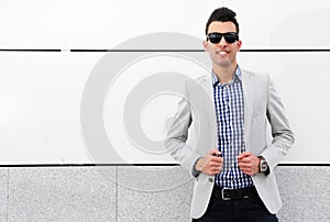 Attractive man with tinted sunglasses