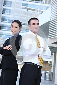 Attractive Man and Woman Business Team