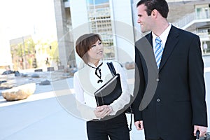 Attractive Man and Woman Business Team